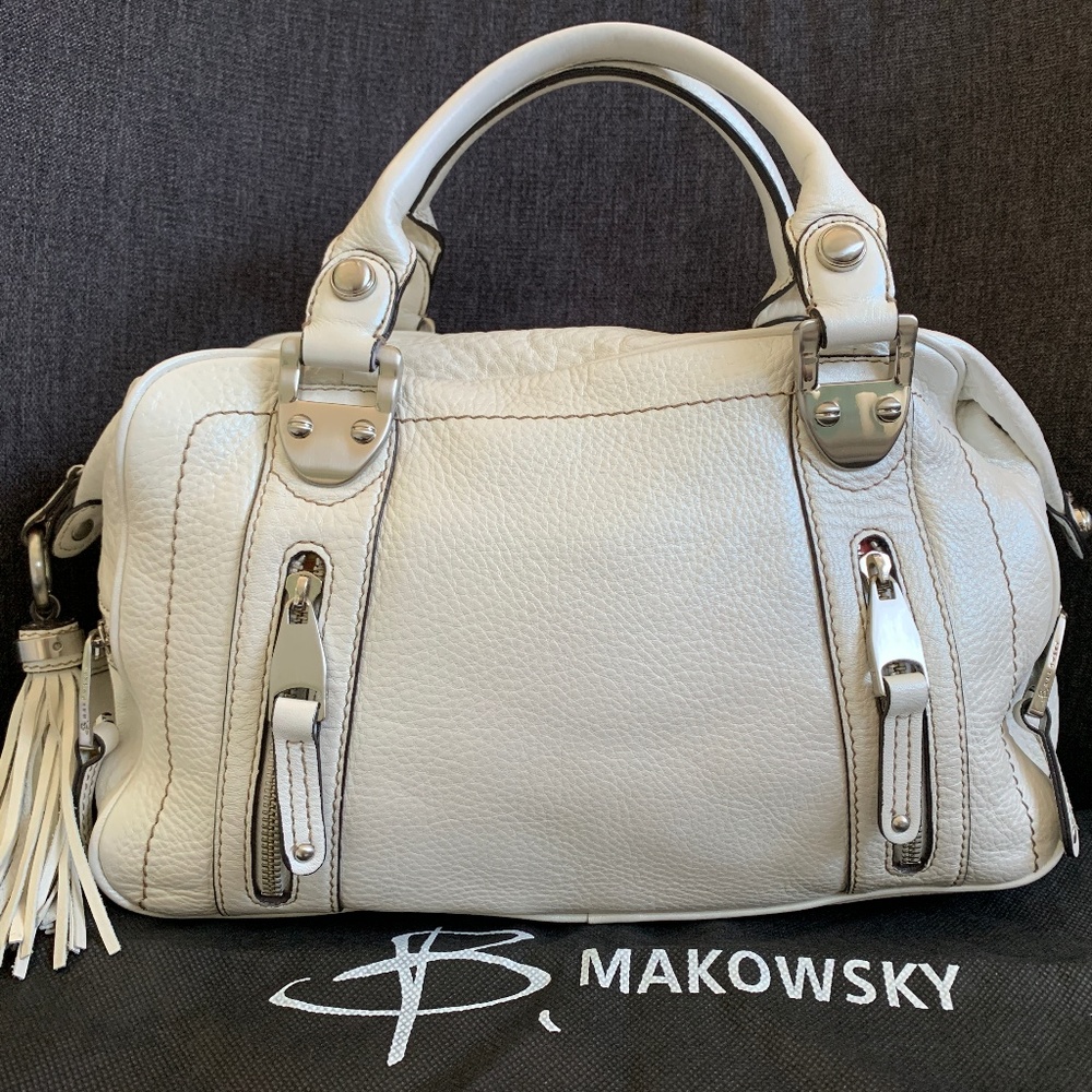 B. Makosky Chelsea Satchel in Iridescent White